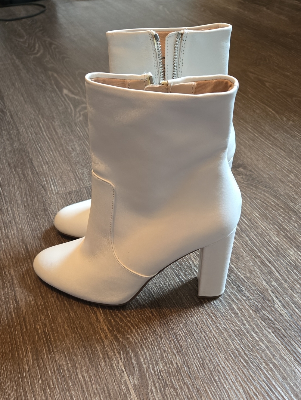 Steve Madden White Leather Booties